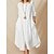cheap Maxi Dresses-Women&#039;s Cotton Linen Dress Maxi long Dress White Half Sleeve Solid Color Classic Retro Pure Color Spring Summer Round Neck Chic &amp; Modern Casual T-shirt Sleeve Loose Retro S M L XL XXL 3XL
