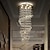 economico Lampadari-lampadario di cristallo plafoniera di cristallo 170cm luci di lusso spirale k9 lampadari moderni europei lampada a sospensione a soffitto lampada hotel villa 7 teste 110-120v 220-240v