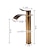 cheap Classical-Antique Copper Bathroom Sink Faucet,Golden Waterfall Single Handle One Hole Bath Taps with Hot and Cold Water Switch
