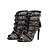 cheap Dance Boots-Women&#039;s Latin Shoes Dance Boots Tango Shoes Performance Heel Pattern / Print Lace-up Tulle Slim High Heel Zipper Black