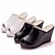 cheap Women&#039;s Slip-Ons &amp; Loafers-Women&#039;s Heels Wedge Sandals Platform Sandals Heeled Mules Solid Colored Platform PU Buckle Black White