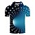お買い得  メンズボタンアップポロ-男性用 ポロシャツ ゴルフシャツ テニスシャツ 3D グラフィック カラー ブルー 3Dプリント ストリート カジュアル 半袖 ボタンダウン 衣類 ファッション クール カジュアル / スポーツ