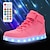 baratos Sapatos com luzes LED para Criança-Para Meninos Para Meninas Tênis Tênis com LED Carregamento USB Sapatos de fibra óptica luminosa Couro Ecológico Controle Remoto Com Laço Crianças (4 a 7 anos) Crianças Maiores (7 anos +) Diário
