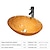 economico Lavabi da appoggio-Lavabo moderno di lusso in vetro pressofuso ovale arancione con rubinetto, supporto per lavabo e scarico