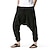 ieftine Retro-Bărbați Harem Pantaloni de in Pantaloni Pantaloni de vară Pantaloni largi Cordon Drop Crotch Simplu Lungime totală Casual Zilnic Stilul etnic Boho Potrivire Largă Negru Bleumarin