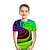 baratos camisetas 3d menino-Para Meninos 3D Bloco de cor Arco-Íris 3D impressão Camisa Manga Curta Impressão 3D Verão Ativo Esportes Roupa de rua Poliéster Infantil Bébé 2-13 anos Diário