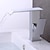 halpa Kylpyhuoneen lavuaarihanat-moderni tyyli messinki vesiputous kylpyhuoneen pesuallashana, valkoinen kromi galvanoitu yksikahvainen yksireikäinen kylpyhana kuuma- ja kylmäkytkimellä