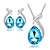 cheap Trendy Jewelry-short clavicle female austrian crystal necklace fish mermaid set + earrings  jewelry