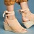 cheap Women&#039;s Sandals-Women&#039;s Heels Sandals Lace Up Sandals Wedge Sandals Espadrilles Wedge Heel Open Toe Suede Lace-up Solid Colored Black Pink Khaki