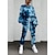 cheap Two Piece Set-Women&#039;s Streetwear Cinched Tie Dye Going out Casual / Daily Two Piece Set Crew Neck Pant Loungewear Jogger Pants Sweatshirt Tracksuit Pants Sets Drawstring Print Tops / Loose