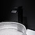 abordables Lavabos de cubeta-lavabo de baño con grifo negro, lavabo moderno de vidrio templado transparente con desagüe emergente, conjunto artístico de lavabo redondo, lavabo sobre encimera