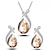 billige Trendy smykker-kort kraveben kvindelig østrigsk krystalhalskæde fisk havfruesæt + øreringe europæiske og amerikanske smykker