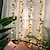 abordables Tiras de Luces LED-rose flower ivy leaf led fairy string light 2m 20 led rose garland luces de alambre de cobre para el evento del banquete de boda decoración del hogar iluminación blanca cálida batería aa