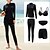 cheap Rash Guard Shirts &amp; Rash Guard Suits-Women&#039;s Rash Guard Rash guard Swimsuit UV Sun Protection UPF50+ Breathable Long Sleeve Swimwear Bathing Suit 5-Piece Swimming Diving Surfing Water Sports Solid Colored Autumn / Fall Spring Summer