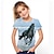 cheap Girl&#039;s 3D T-shirts-Kids Girls&#039; T shirt girls western tee Short Sleeve Rainbow 3D Print Horse School Daily Outdoor Active Basic 3-12 Years / Summer