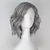 baratos Perucas Casam-unissex curto ondulado volume ondulado cinza prateado traje cosplay sintético peruca ombro longo cabelo de halloween