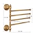 cheap Towel Bars-Multifunction Towel Rack Electroplated Brass Bathroom Shelf with 4 Rods Wall Mounted 1pc