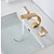 preiswerte Mehrere Löcher-Waschbecken Wasserhahn weit verbreitet ölgeriebene Bronze / Nickel gebürstet / galvanisiert weit verbreitet zwei Griffe drei LöcherBadhähne