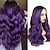 cheap Synthetic Trendy Wigs-Hair Long Blue Wavy Wigs for Women Corlorful Wig Mixed Blue Green Gray Purple Color Hair Middle Part Synthetic Heat Resistant Fiber Wigs Hair for Daily Party Use Christmas Party Wigs