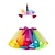 cheap Bottoms-Girls&#039; 3D Rainbow Skirt Summer Spring Active Cute Polyester Kids Toddler 1-12 Years Performance Party Birthday