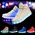 cheap Kids&#039; Sneakers-Boys Girls&#039; Trainers Athletic Shoes Sneakers Daily LED Shoes USB Charging School Shoes PU Light Up Shoes Big Kids(7years +) Little Kids(4-7ys) Party Christmas Halloween Walking Shoes Luminous Silver