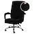 abordables Funda para silla de oficina-Funda de terciopelo para silla de oficina para ordenador, silla para juegos, funda elástica para silla, protector de muebles lavable duradero de color sólido liso negro
