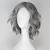 baratos Perucas Casam-unissex curto ondulado volume ondulado cinza prateado traje cosplay sintético peruca ombro longo cabelo de halloween