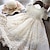 tanie Sukienki-Dziecięca koronkowa haftowana sukienka jednokolorowa biała fioletowa do kolan z krótkim rękawem aktywne słodkie sukienki księżniczki 2-8 lat;