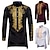 cheap Afrocentric Fashion-Men&#039;s Shirt Modern African Outfits African Print Dashiki Masquerade Adults Shirt Party