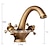 cheap Classical-Bathroom Sink Faucet - Classic Antique Brass Centerset Two Handles One HoleBath Taps