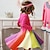 cheap Dresses-Kids Girls&#039; Dress Color Block Rainbow Long Sleeve Casual Cute Cotton Knee-length Fall Winter 3-6 Y Gray