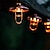 זול חוט נורות לד-שמש חיצונית אורות מחרוזת הובילה 3 m 5 m ברזל יצוק בצורת בית אורות פיות עמיד למים 20ldes 10 נוריות חתונת גן קפה קישוט
