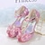 cheap Kids&#039; Sandals-Girls&#039; Sandals Flower Girl Shoes Princess Shoes Rubber PU Little Kids(4-7ys) Big Kids(7years +) Daily Party &amp; Evening Walking Shoes Rhinestone Bowknot Sparkling Glitter Purple Blue Pink