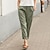 cheap Super Sale-Women&#039;s Chinos Trousers Basic Mid Waist Pocket Daily Ankle-Length Simple Comfort Green S / Loose