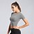 cheap Yoga Tops-women&#039;s workout crop tops tummy cross crew neck running sports shirts long/short sleeve yoga tank tops (greyshort, medium)