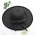 cheap Straw Hat-Women&#039;s Straw Hat Party Wedding Street Jacquard Bow Pure Color Black Gray Hat Spring Beach