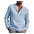 billige Bomuldslinnedskjorte-Herre linned skjorte Skjorte Sommer skjorte Strandtrøje Lyseblå Sort Hvid Langærmet Helfarve Krave Gade Hawaiiansk Tøj