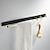 cheap Towel Bars-Multifunction Towel Bar Zinc Alloy Towel Rack Free Punch Bathroom Single Rod with Hook Black and Gold 1PC