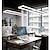 cheap Island Lights-90 cm LED Pendant Light Square Design Black Modern Island Light Aluminum Dining Room Office Library 110-120V 220-240V