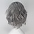 preiswerte Herrenperücken-Unisex kurzes welliges Volumen gewelltes silbergraues synthetisches Cosplay Kostüm Perücke Schulter langes Halloween Haar