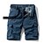 baratos Clássico-Homens Bermuda Cargo Calção Shorts de Trilha Bolso multi Perna reta Cor Sólida Conforto Vestível Trabalho Diário Roupa de rua Casual ダークカーキ Micro-Elástica
