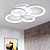 cheap Dimmable Ceiling Lights-60/80/95 cm Chandelier Dimmable Ceiling Light LED Geometric Shapes Flush Mount Lights Metal Layered Modern Style Linear Painted Finishes 110-120V 220-240V