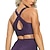 cheap Sports &amp; Outdoors-Women&#039;s Medium Support Sports Bra Yoga Top Cross Back Removable Pad Summer Jacquard Purple Yellow Yoga Fitness Gym Workout Bra Top Sport Activewear Stretchy Breathable Quick Dry Freedom / Wireless