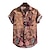 tanie męskie koszule hawajskie z klapami-męska koszula w stylu etnicznym hawajska koszula luźna z krótkim rękawem guziki na co dzień impreza plażowa bluzki wakacyjne (wielokolorowe, xxl)