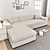 abordables Funda de sofá-Fundas elásticas a prueba de polvo de color gris claro, funda de sofá en forma de l, funda de sofá de tela supersuave, protector de muebles de sofá con una funda boster gratis