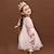 cheap Casual Dresses-Kids Little Girls&#039; Dress Jacquard Tulle Dress Wedding Embroidered Blushing Pink White Tulle Knee-length Long Sleeve Princess Sweet Dresses Spring &amp; Summer 4-13 Years