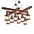voordelige Lantaarnontwerp-led hanglamp vintage kroonluchter hout 8-licht 100cm industriële houten metalen retro glazen kap geschikt voor biljart keuken eiland bar in hoogte verstelbare kroonluchter e27 ac220v e26 ac110v