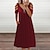 billige almindelige kjoler-Hverdagskjole Sort Hvid Rød Sommer Forår 2023 S M L