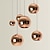 olcso Sziget lámpák-led medál fény rózsaszín arany gömb design konyha sziget fény 15cm 20cm 25cm egy desgin fém galvanizált modern étkező nappali 110-120v 220-240v