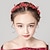 tanie Opaski i tiary-Nakrycia głowy dla dzieci dla dziewczynek czerwony kwiat dziewczyna sukienka stroik urodziny księżniczka plecione akcesoria do włosów dziewczyna głowa kwiat pokaż pałąk